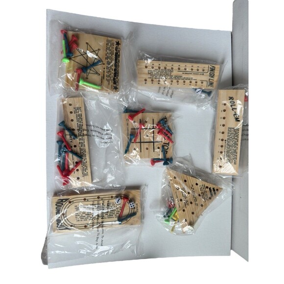 Vintage 90s Wooden Brain Teasers Classic Family Games Set 7 Puzzles - Picture 6 of 11